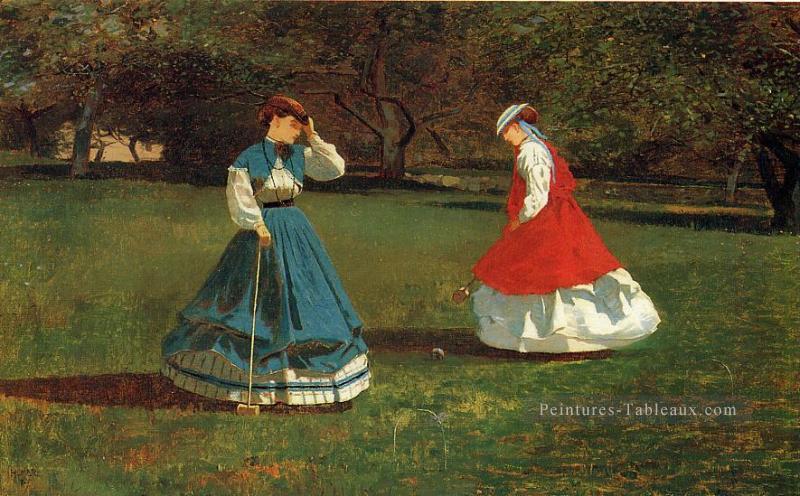 Un jeu de croquet réalisme peintre Winslow Homer Peintures à l'huile